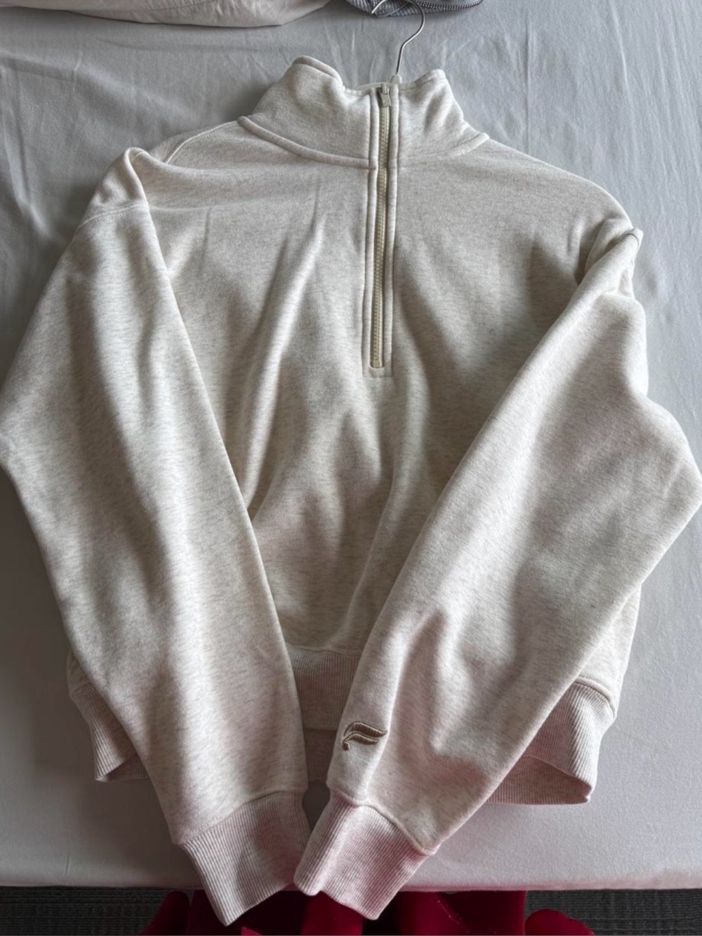 Fabletics Cozy Quarter-Zip Pullover Sweatshirt - Light Heather
